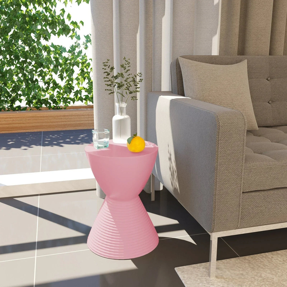 Boyd Storage Round Side End Table in Polypropylene Plastic - Elax Furniture