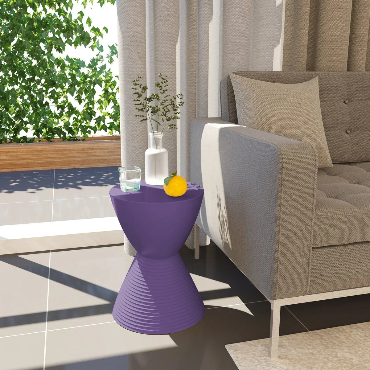 Boyd Storage Round Side End Table in Polypropylene Plastic - Elax Furniture
