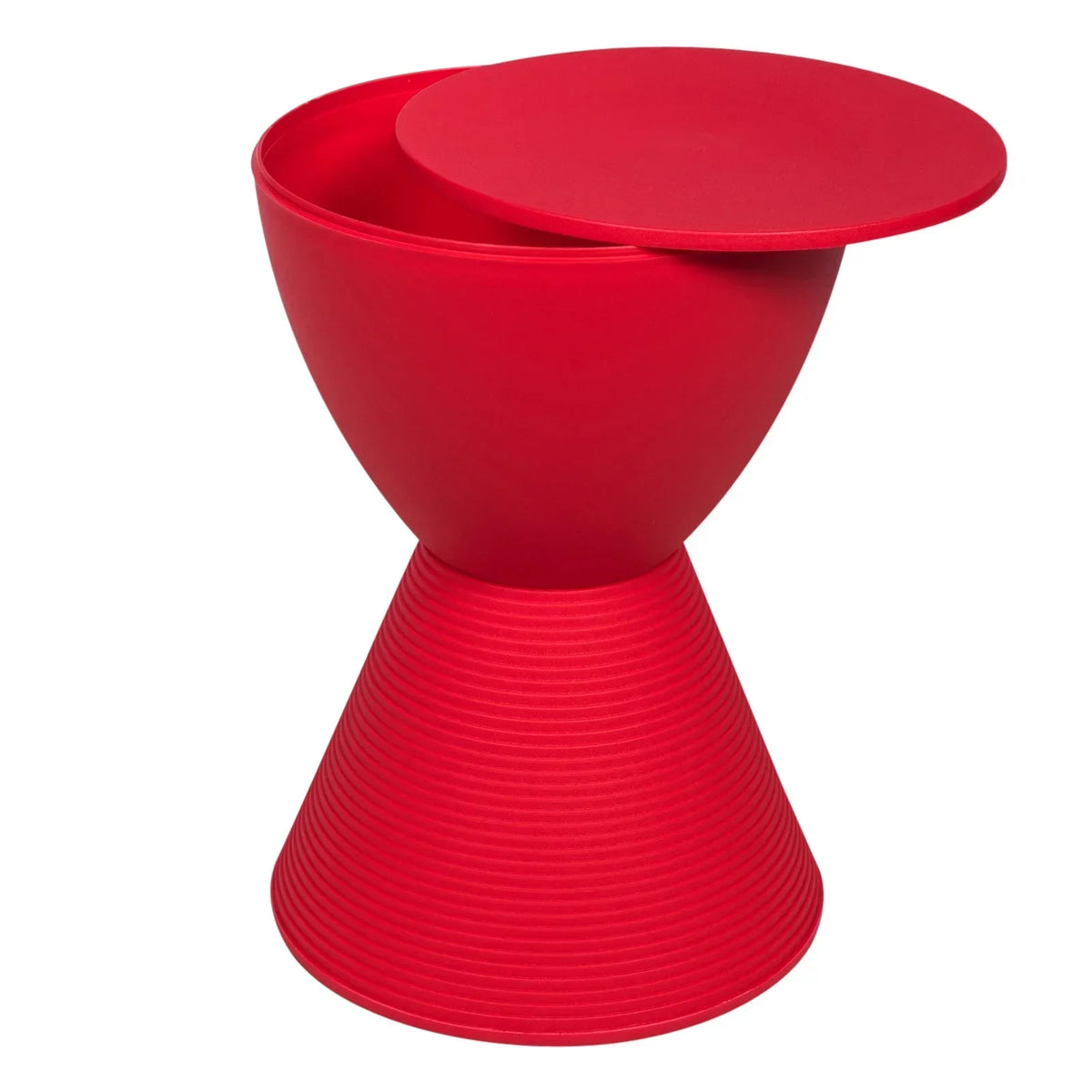 Boyd Storage Round Side End Table in Polypropylene Plastic - Elax Furniture