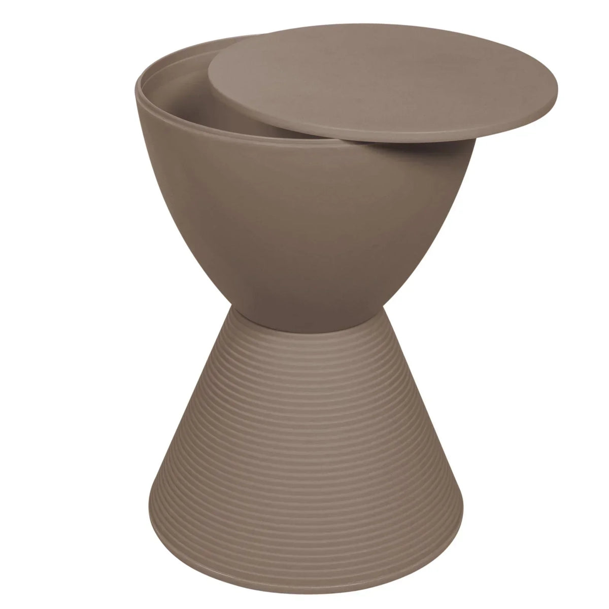 Boyd Storage Round Side End Table in Polypropylene Plastic - Elax Furniture