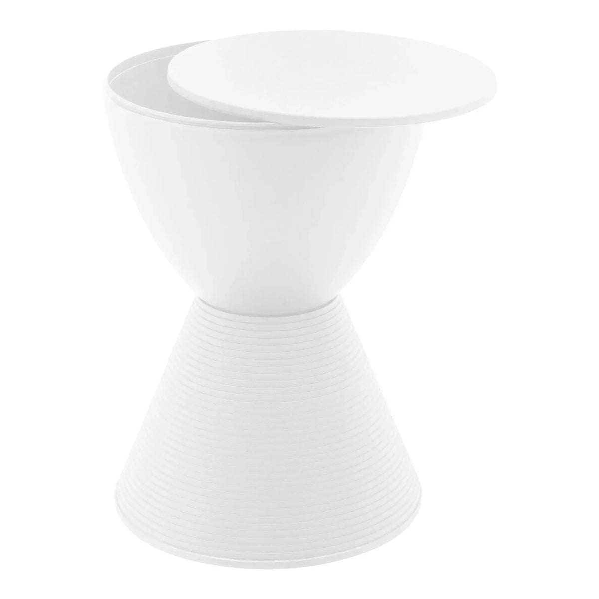 Boyd Storage Round Side End Table in Polypropylene Plastic - Elax Furniture