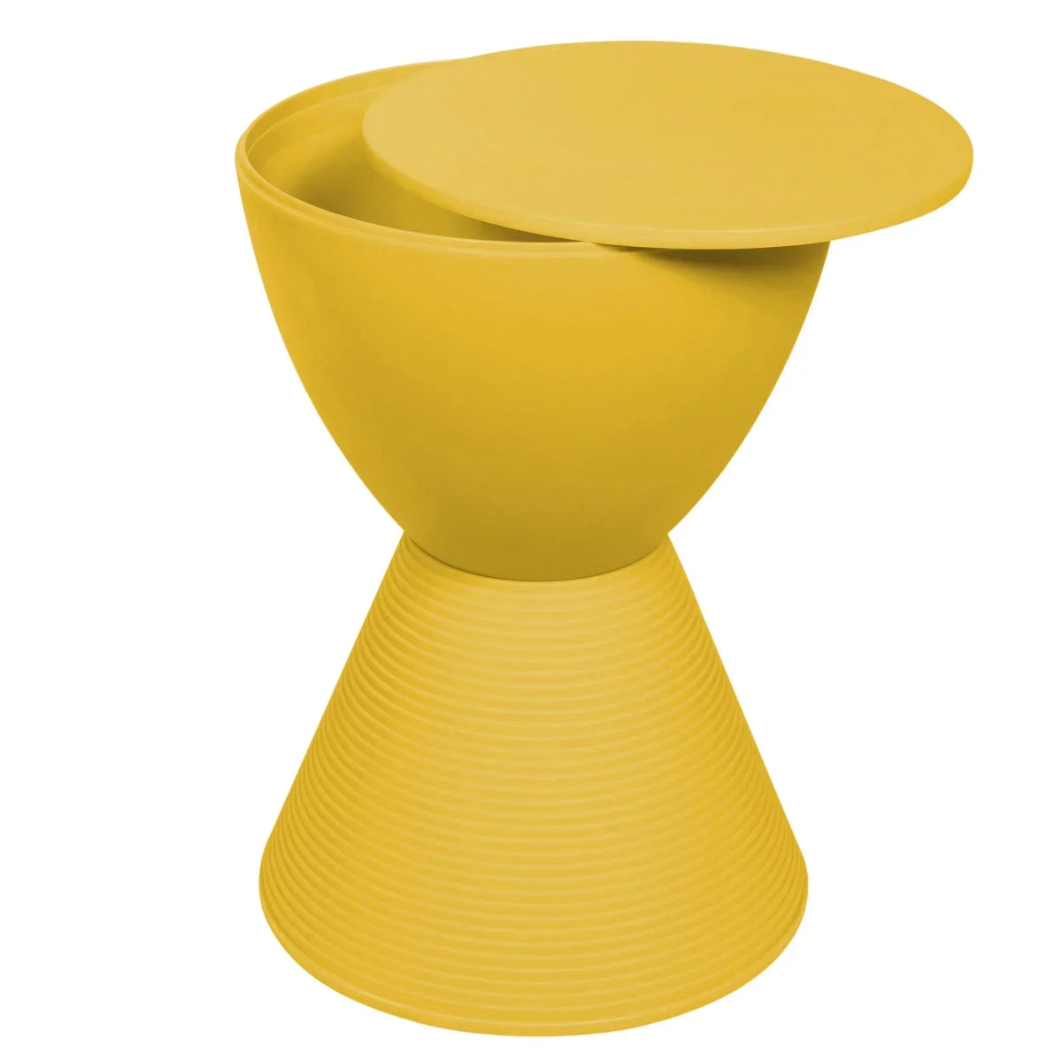 Boyd Storage Round Side End Table in Polypropylene Plastic - Elax Furniture