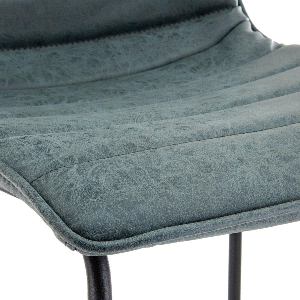 Brooklyn 29.9" Modern Leather Bar Stool With Black Iron Base & Footrest - Elax Furniture