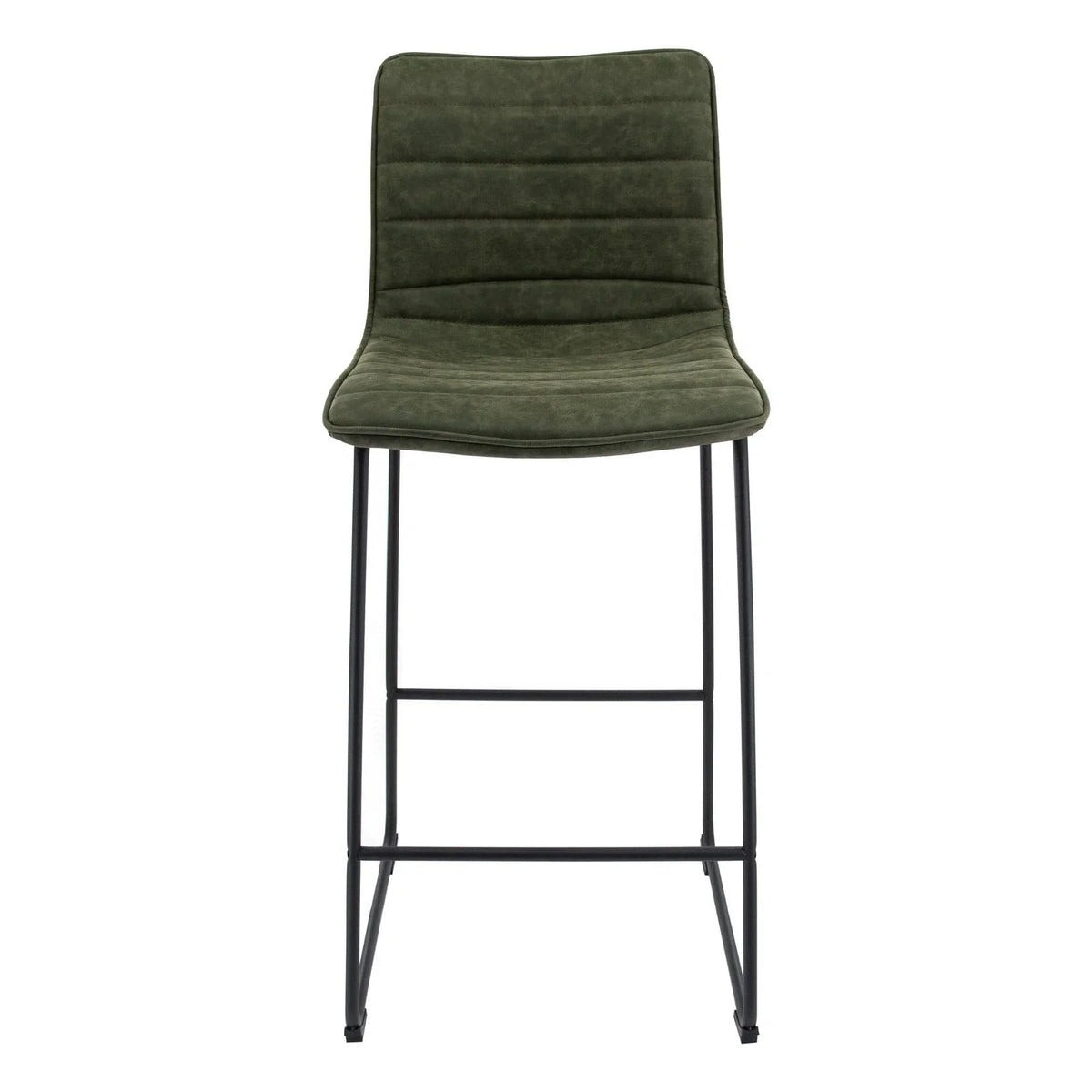 Brooklyn 29.9" Modern Leather Bar Stool With Black Iron Base & Footrest - Elax Furniture