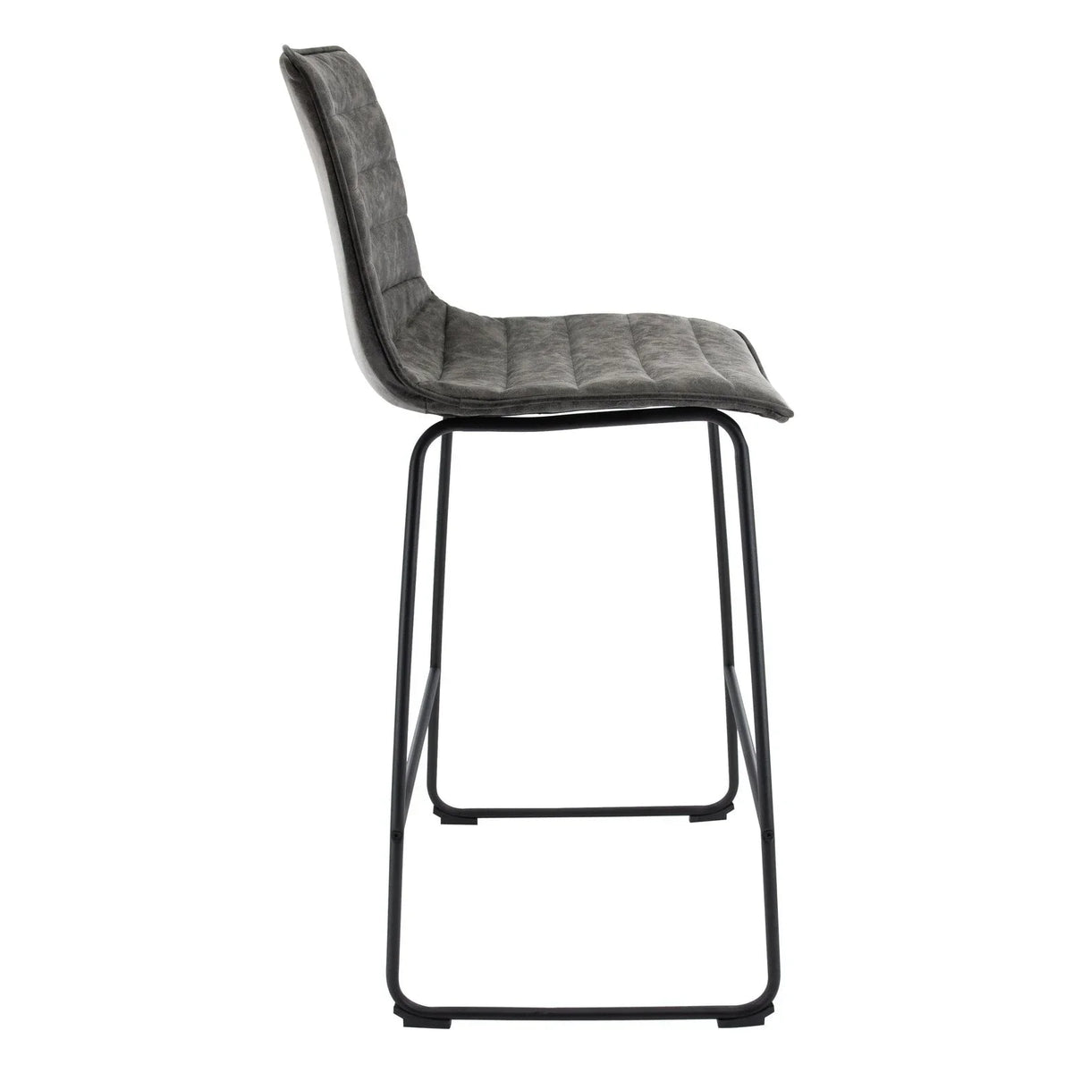 Brooklyn 29.9" Modern Leather Bar Stool With Black Iron Base & Footrest - Elax Furniture