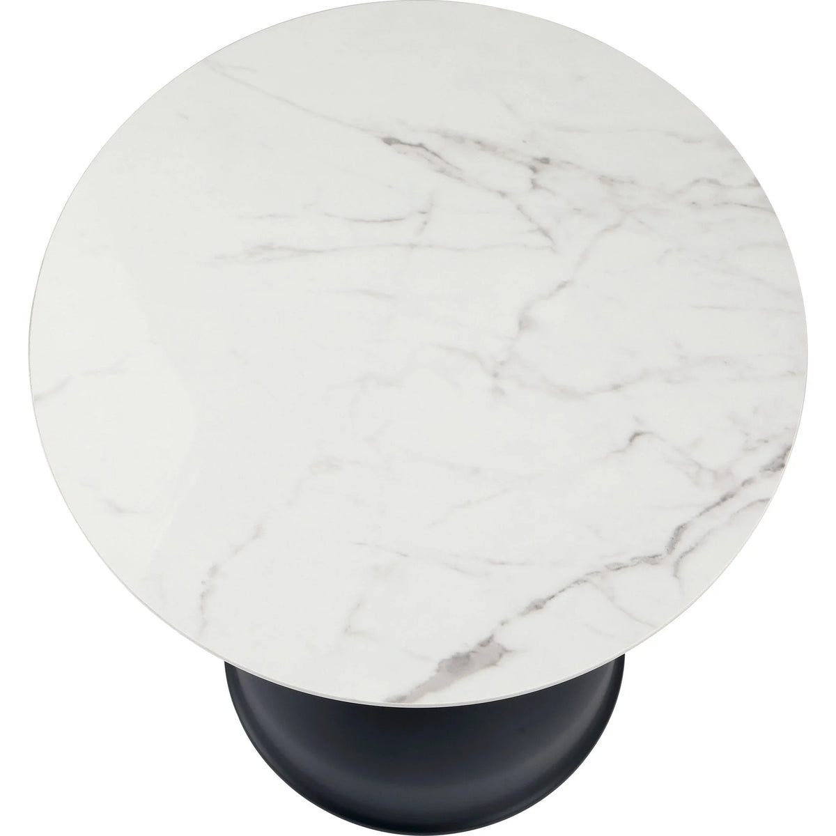 Bento Sintered Stone Top Side Table Round Accent Table Indoor Nightstand with Stainless Steel - Elax Furniture
