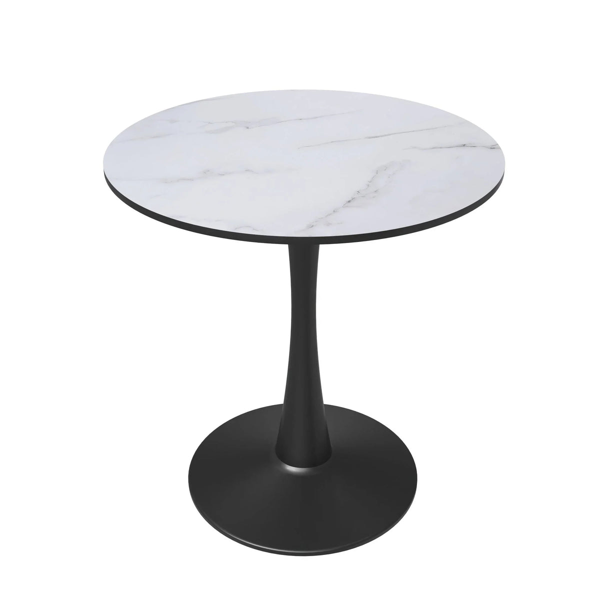 Bristol 27" Round Dining Table with MDF Wood Tabletop in Black Steel - Elax Furniture
