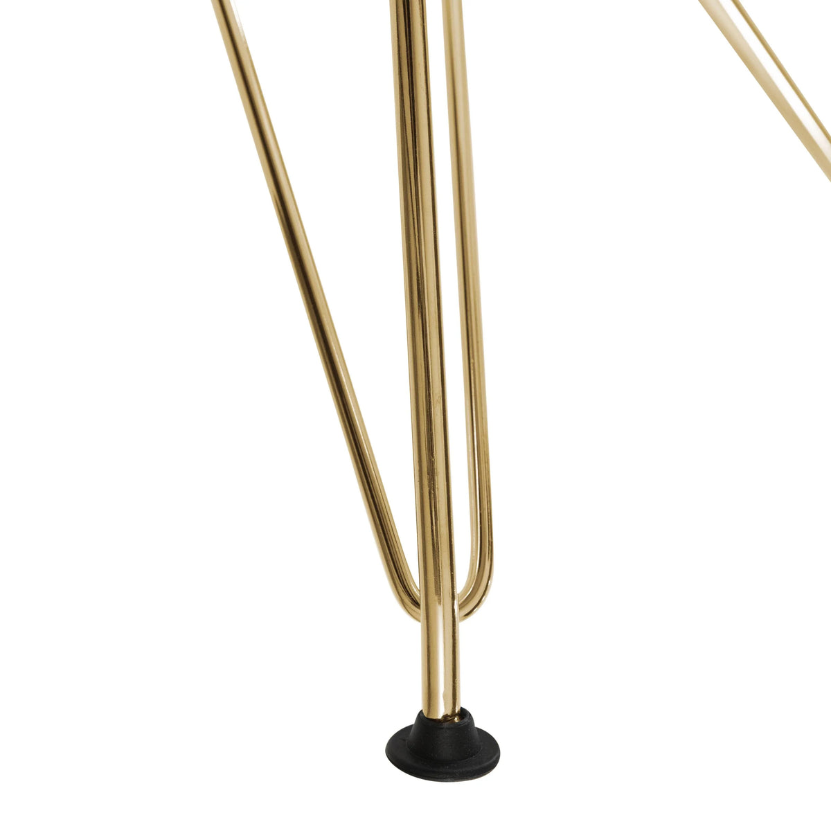 Bristol 5-Piece Dining Set 35" Round Dining Table in Black Iron - 4 ABS Plastic Side Chair in Gold Base - Elax Furniture