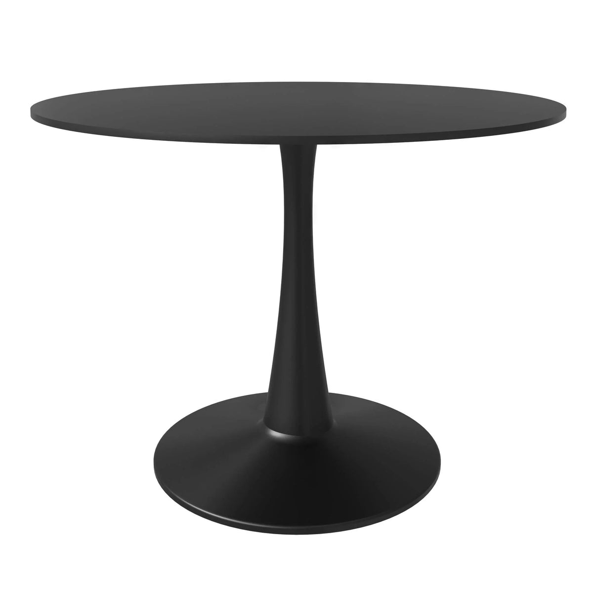 Bristol 40" Round Dining Table with MDF Wood Tabletop in Black Steel - Elax Furniture