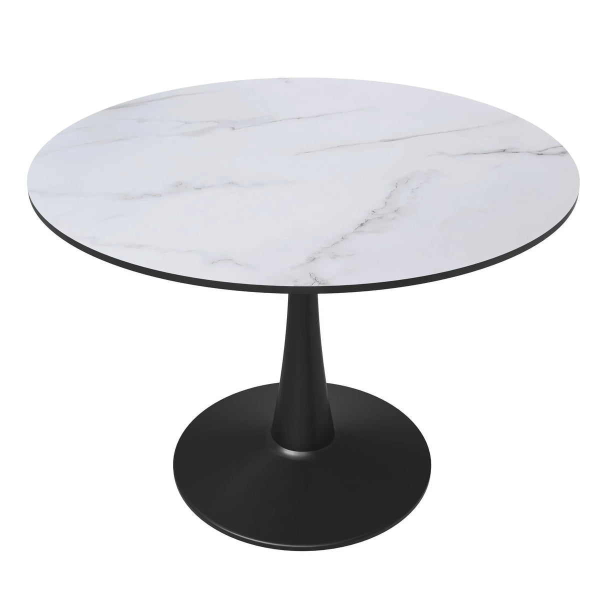 Bristol 40" Round Dining Table with MDF Wood Tabletop in Black Steel - Elax Furniture