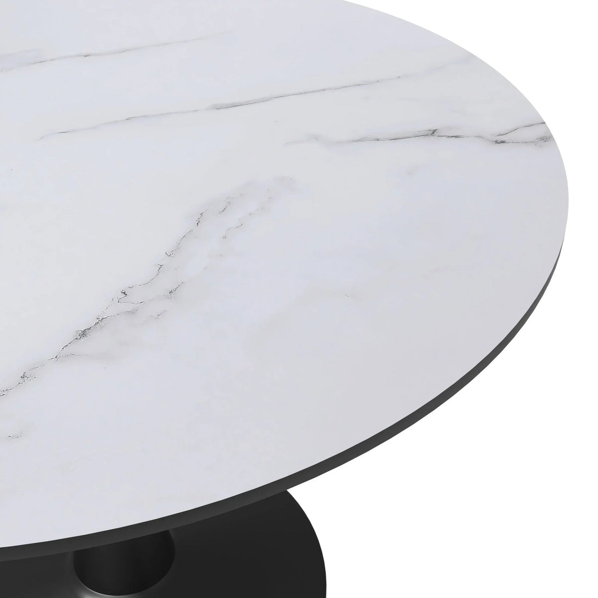 Bristol 40" Round Dining Table with MDF Wood Tabletop in Black Steel - Elax Furniture