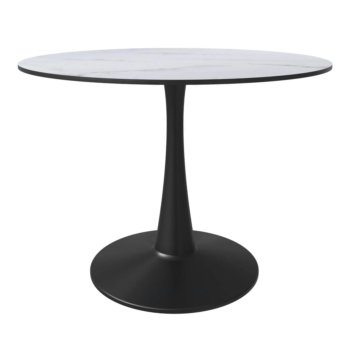 Bristol 40" Round Dining Table with MDF Wood Tabletop in Black Steel - Elax Furniture