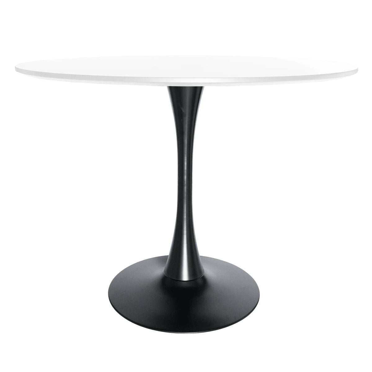 Bristol 40" Round Dining Table with MDF Wood Tabletop in Black Steel - Elax Furniture