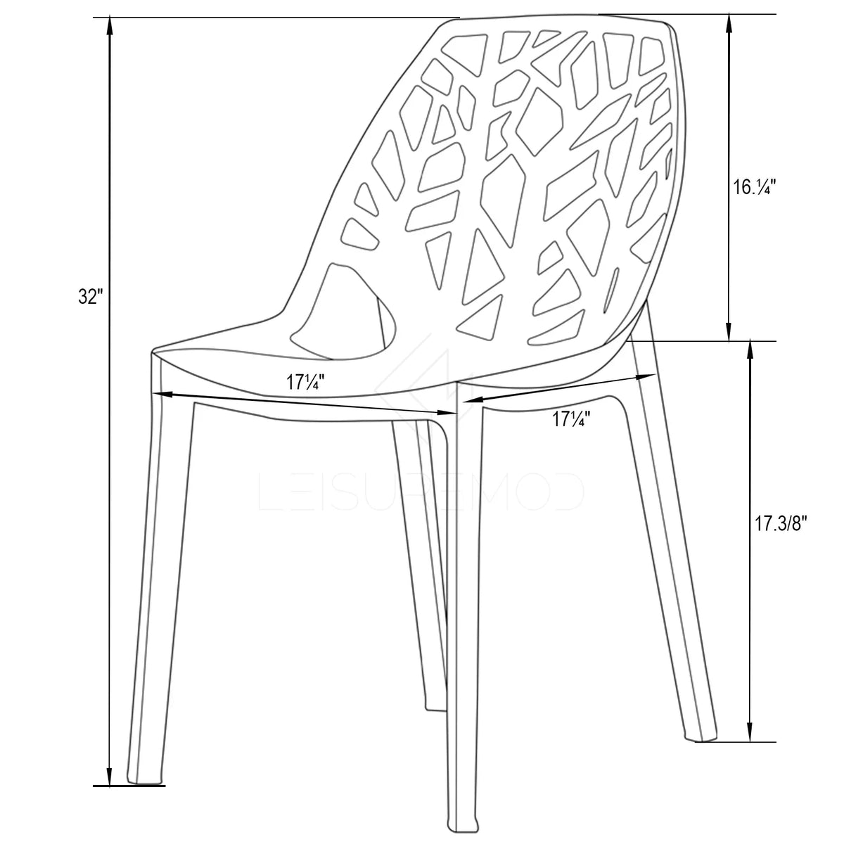 Cornelia Modern ABS Plastic Dining Side Chair - Elax Furniture