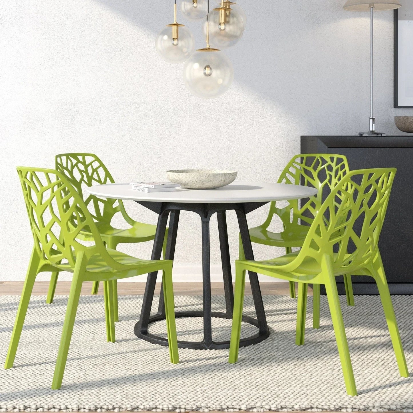 Cornelia Modern Dining Chair ABS Plastic Side Chair, Set of 4 - Elax Furniture