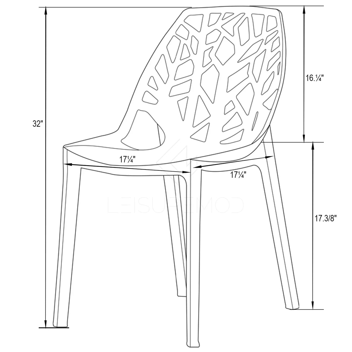 Cornelia Modern ABS Plastic Dining Side Chair - Elax Furniture