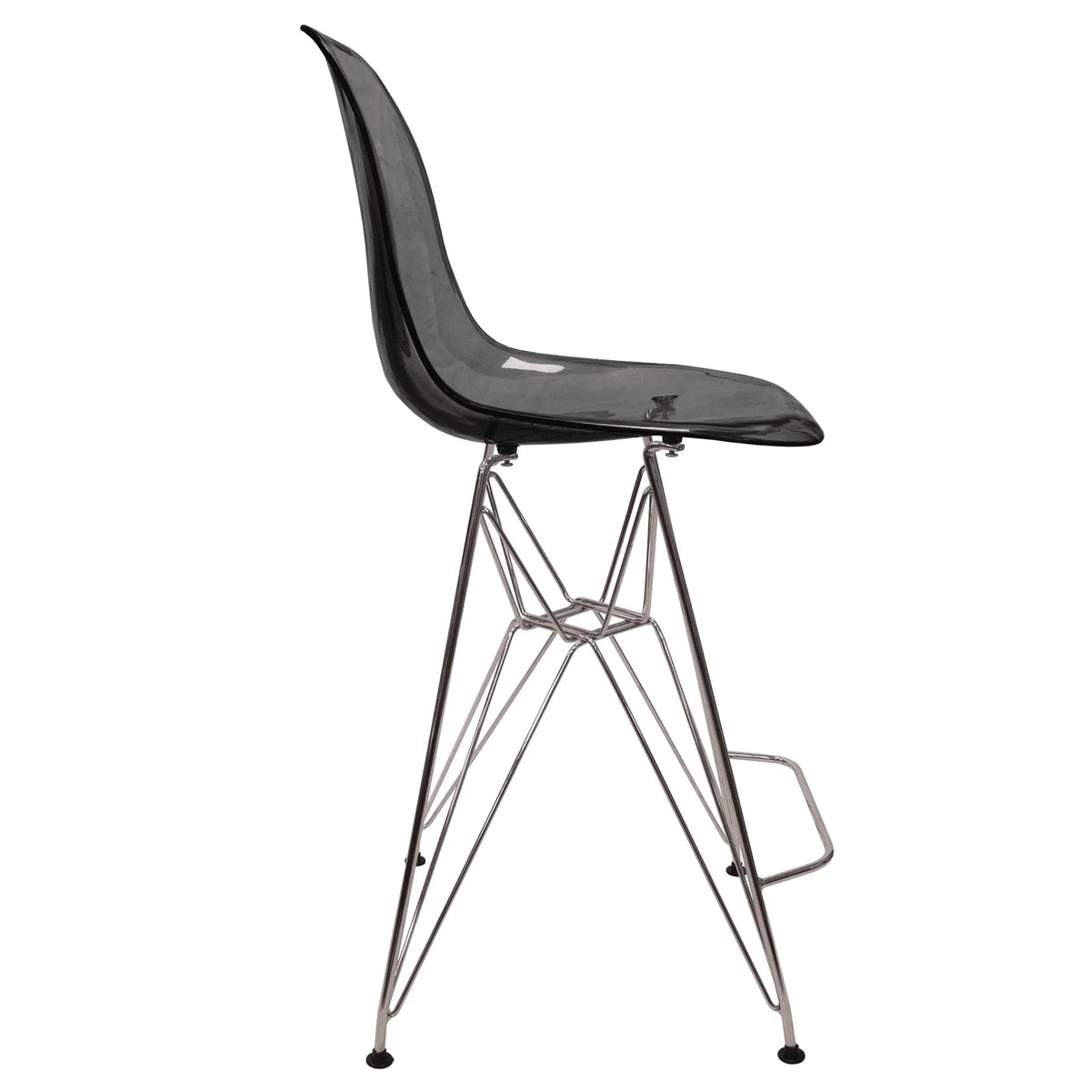 Cresco Modern Acrylic Barstool in Chrome Base for Kitchen and Dining Room - Elax Furniture