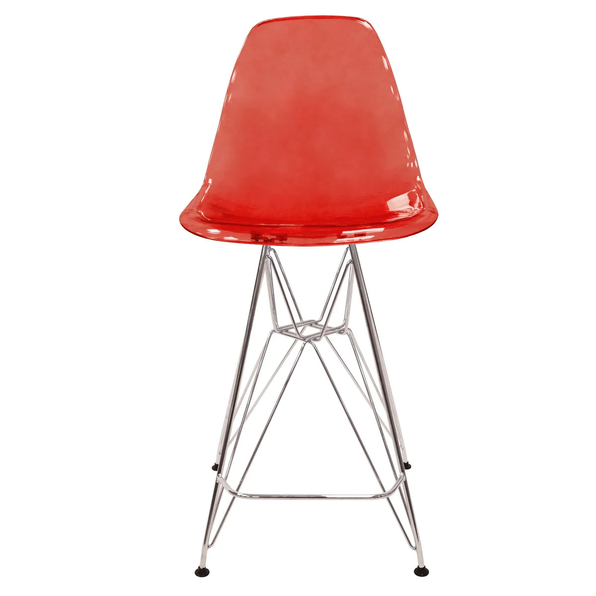 Cresco Modern Acrylic Barstool in Chrome Base for Kitchen and Dining Room - Elax Furniture