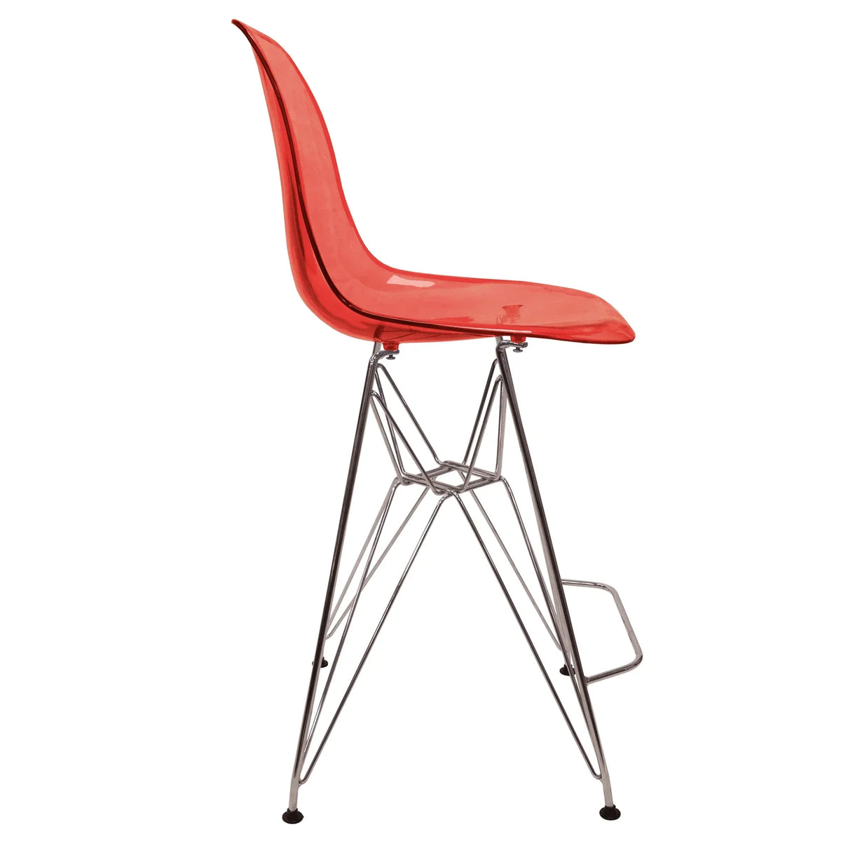 Cresco Modern Acrylic Barstool in Chrome Base for Kitchen and Dining Room - Elax Furniture