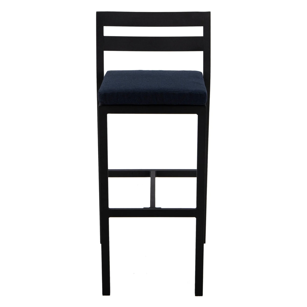 Chelsea Modern Patio Bar Chair in Powder-Coated Aluminum with Removable Cushion - Elax Furniture