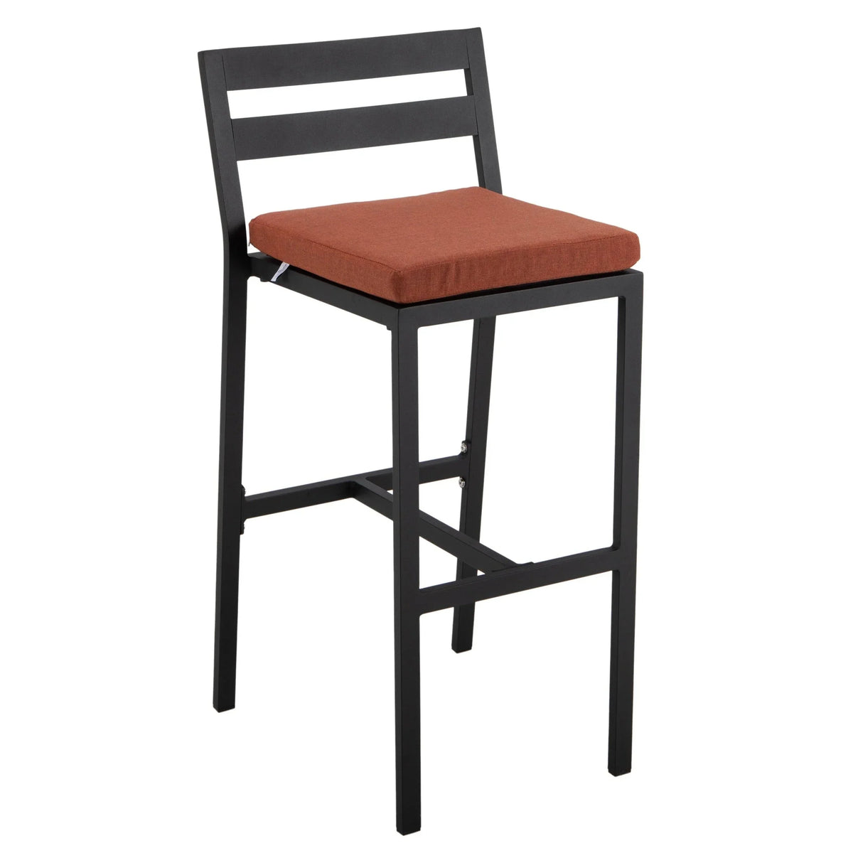 Chelsea Modern Patio Bar Chair in Powder-Coated Aluminum with Removable Cushion - Elax Furniture