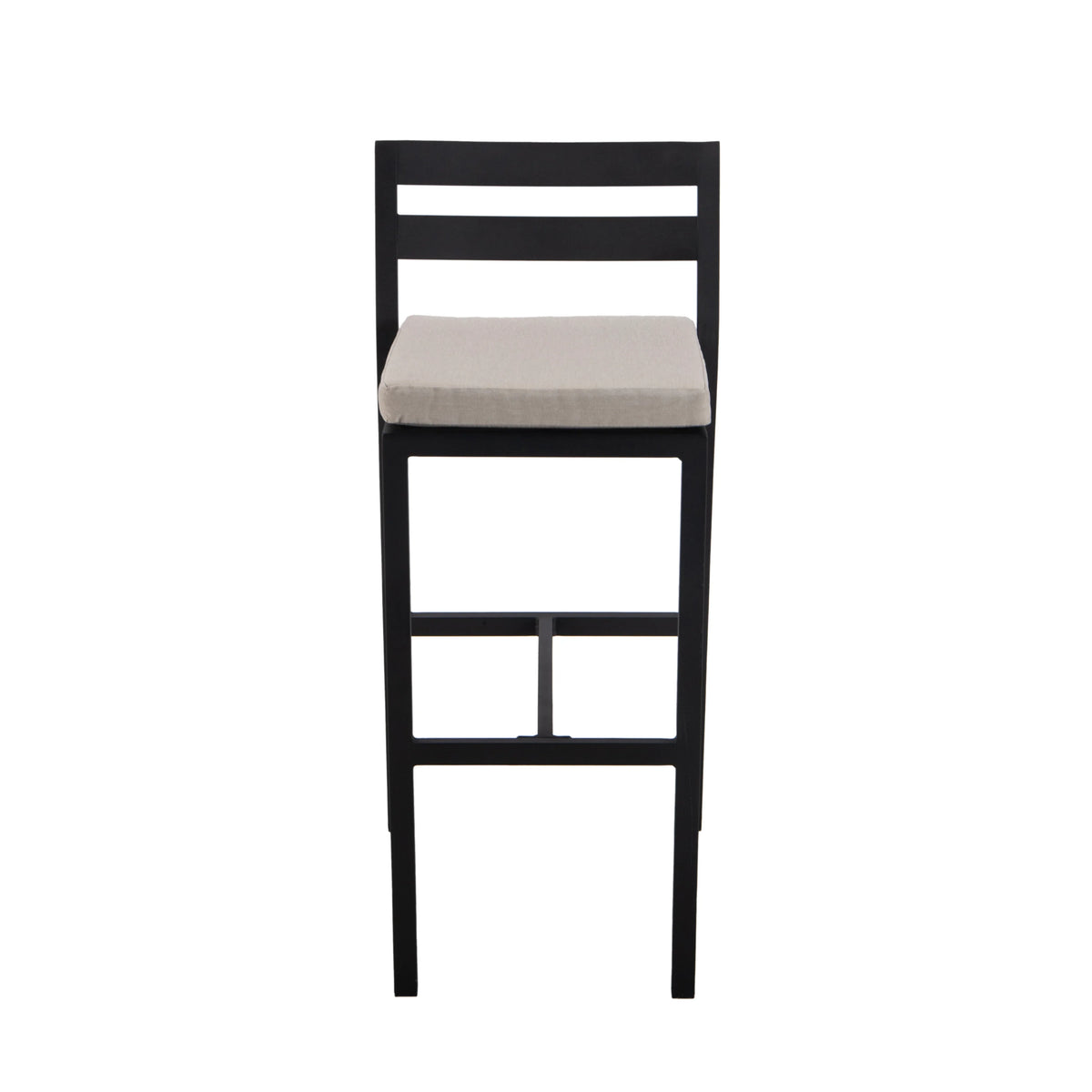 Chelsea 7-Piece Patio Bar Set: Aluminum Fire Pit Table with Tank Holder & 6 Barstools with Cushions - Elax Furniture