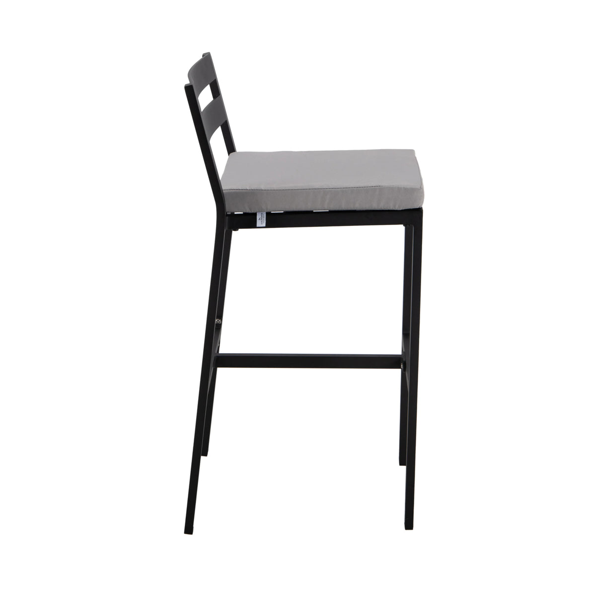 Chelsea 7-Piece Patio Bar Set: Aluminum Fire Pit Table with Tank Holder & 6 Barstools with Cushions - Elax Furniture