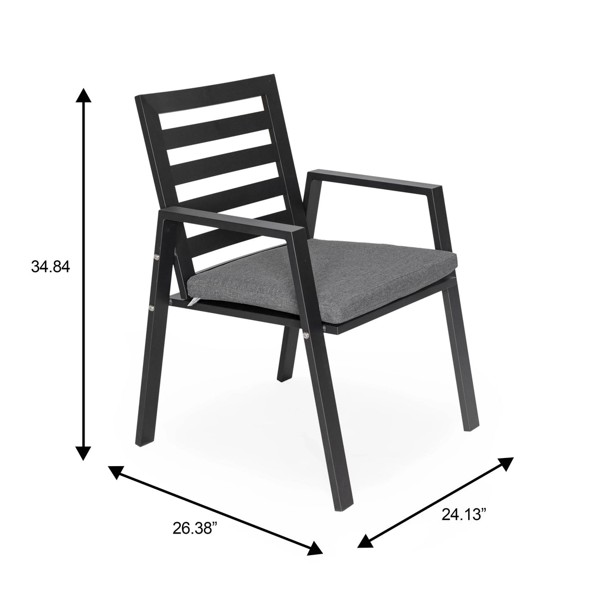 Chelsea 5-Piece Patio Dining Set with 48" Round Aluminum Dining Table and 4 Dining Armchair - Elax Furniture