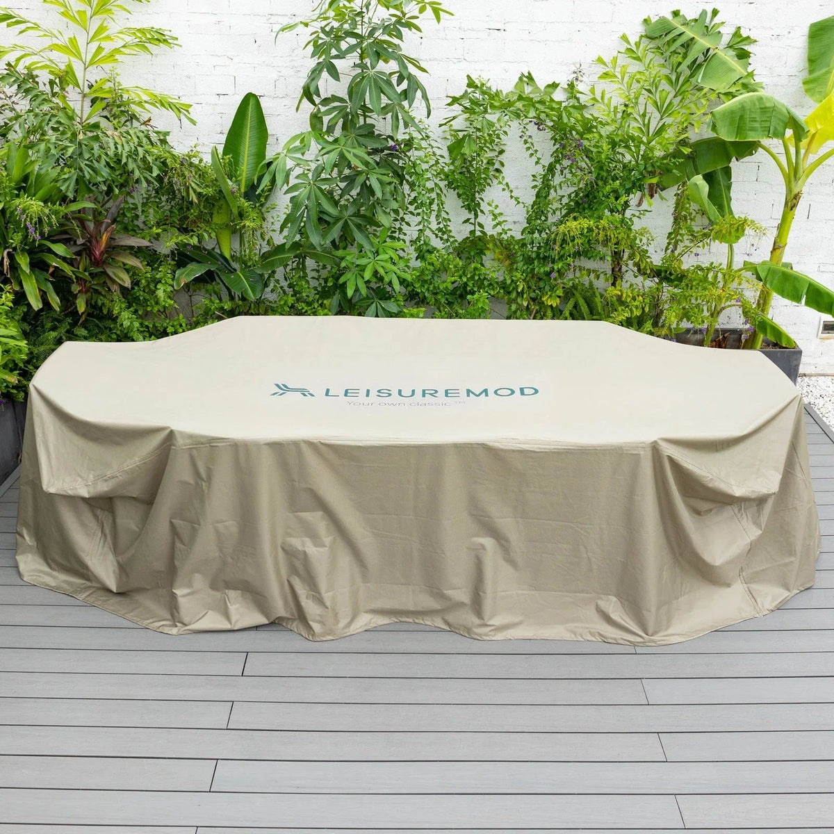 Mid-Century Modern Chelsea Rectangular Outdoor Furniture Rain Cover for 63" and 87" Patio Dining Set - Elax Furniture