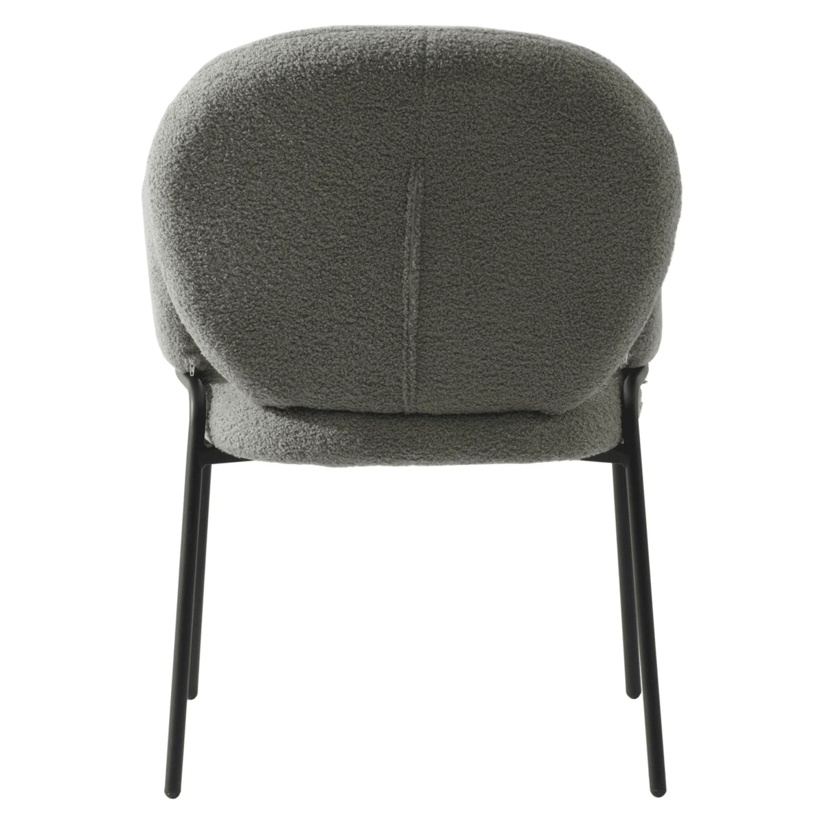 Celestial Modern Boucle Dining Side Chair with Black/White Powder Coated Iron Frame - Elax Furniture