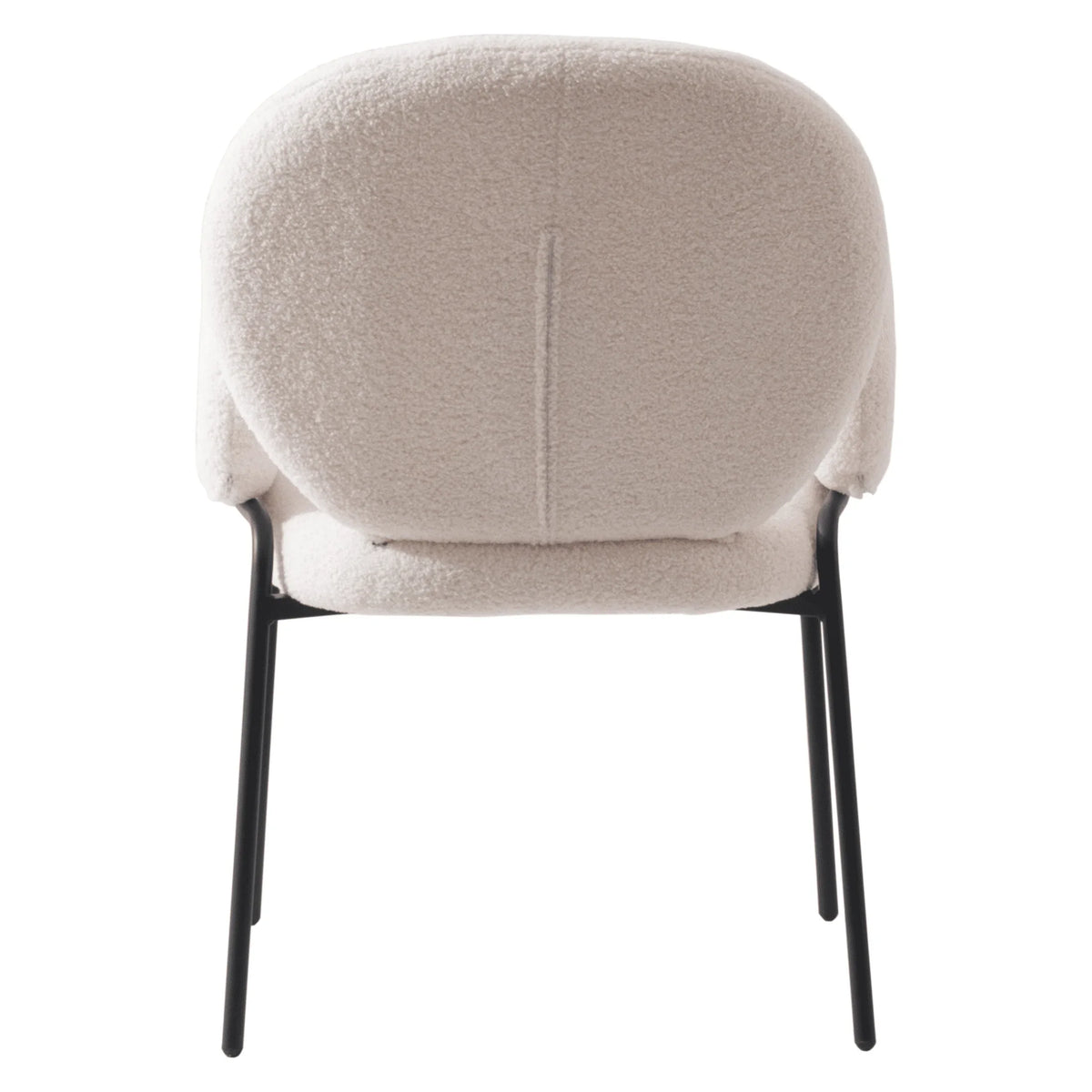 Celestial Modern Boucle Dining Side Chair with Black/White Powder Coated Iron Frame - Elax Furniture