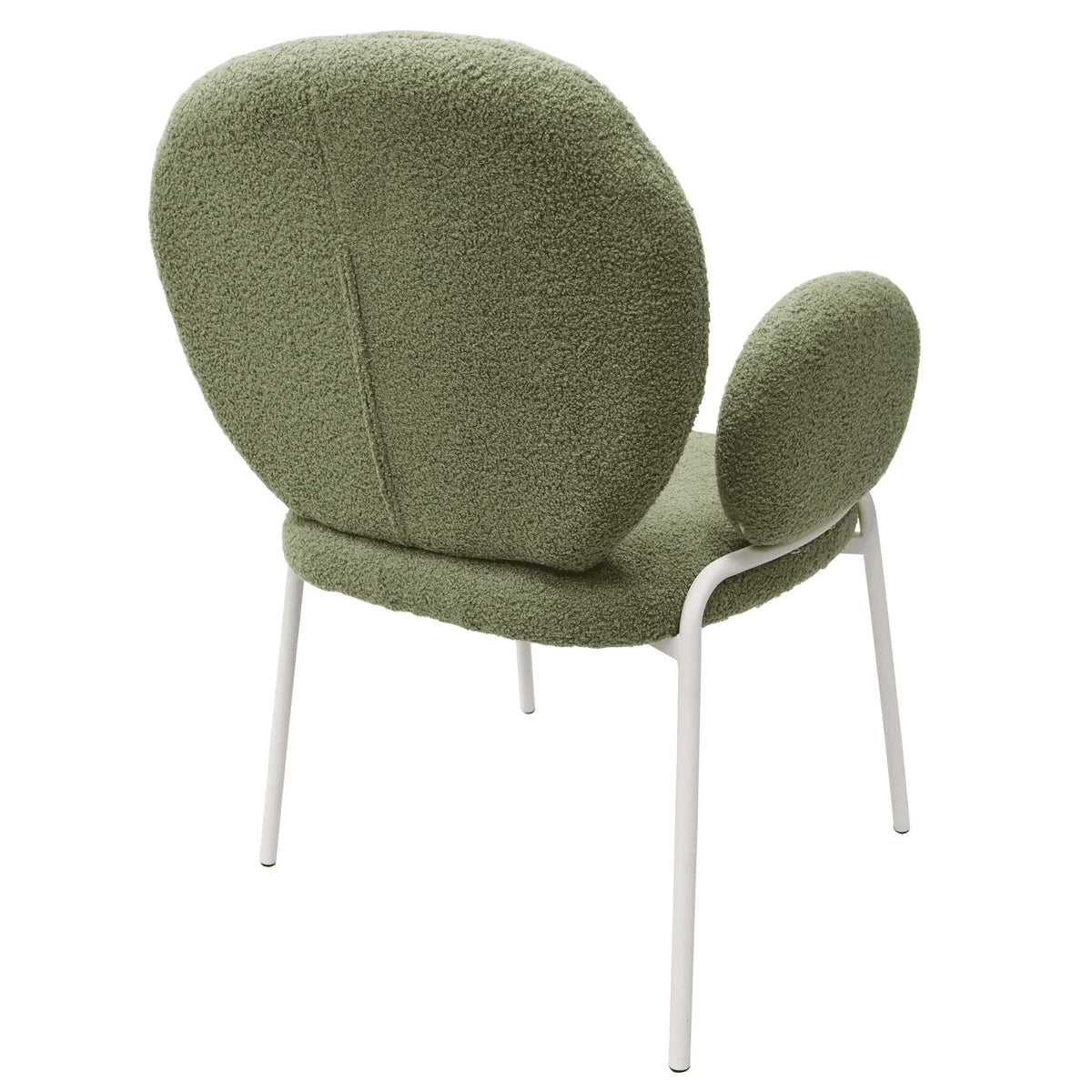 Celestial Modern Boucle Dining Side Chair with Black/White Powder Coated Iron Frame - Elax Furniture