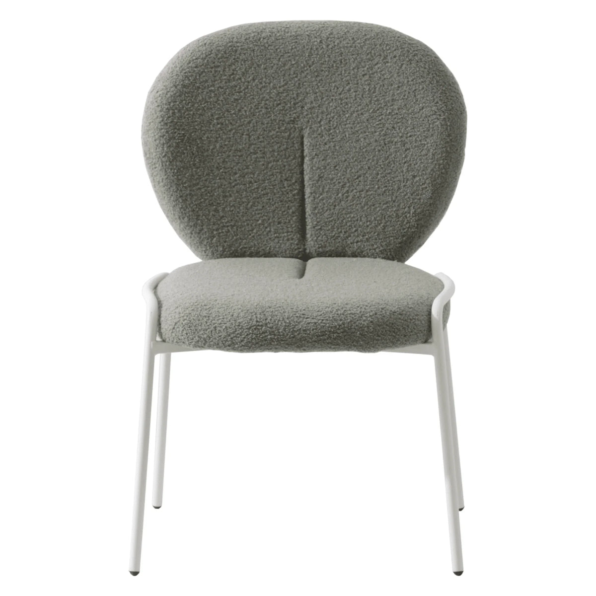Celestial Modern Boucle Dining Side Chair with Black/White Powder Coated Iron Frame - Elax Furniture