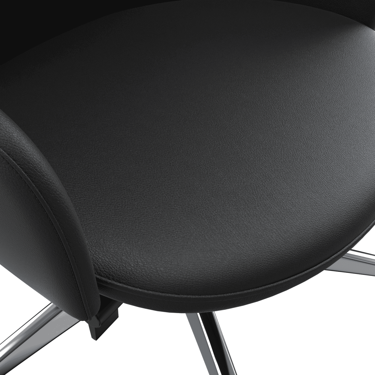 Celeste High-Back Office Chair in Upholstered Leather and Iron Base with Swivel and Tilt White Office Chair Leisuremod