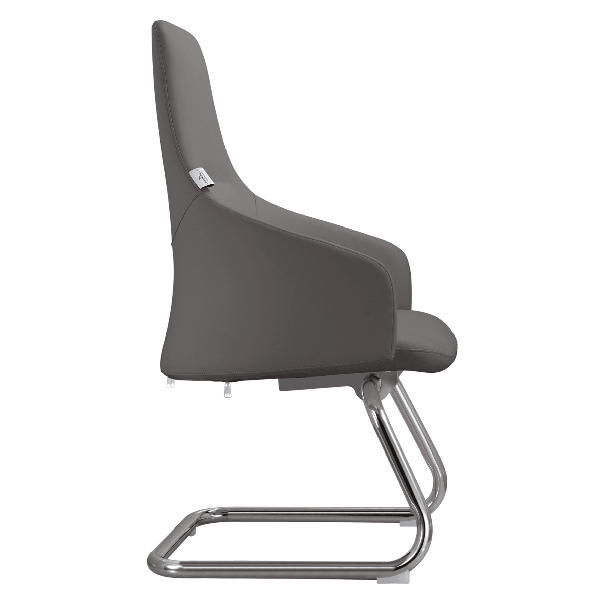 Celeste Leather Conference Office Chair with Upholstered Seat and Armrest White Office Chair Leisuremod
