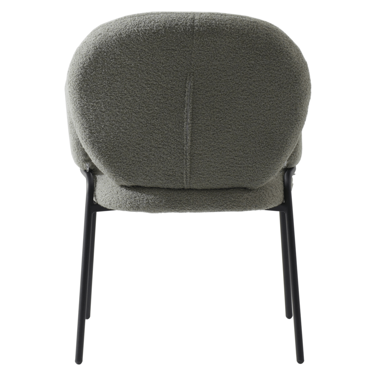 Celestial Modern Boucle Dining Side Chair with Black/White Powder Coated Iron Frame Black With Arm Green Dining Chair Leisuremod