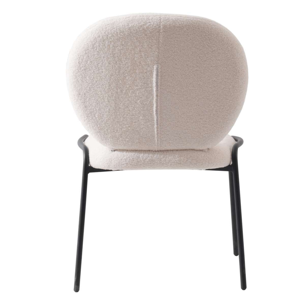 Celestial Modern Boucle Dining Side Chair with Black/White Powder Coated Iron Frame Black Armless White Dining Chair Leisuremod