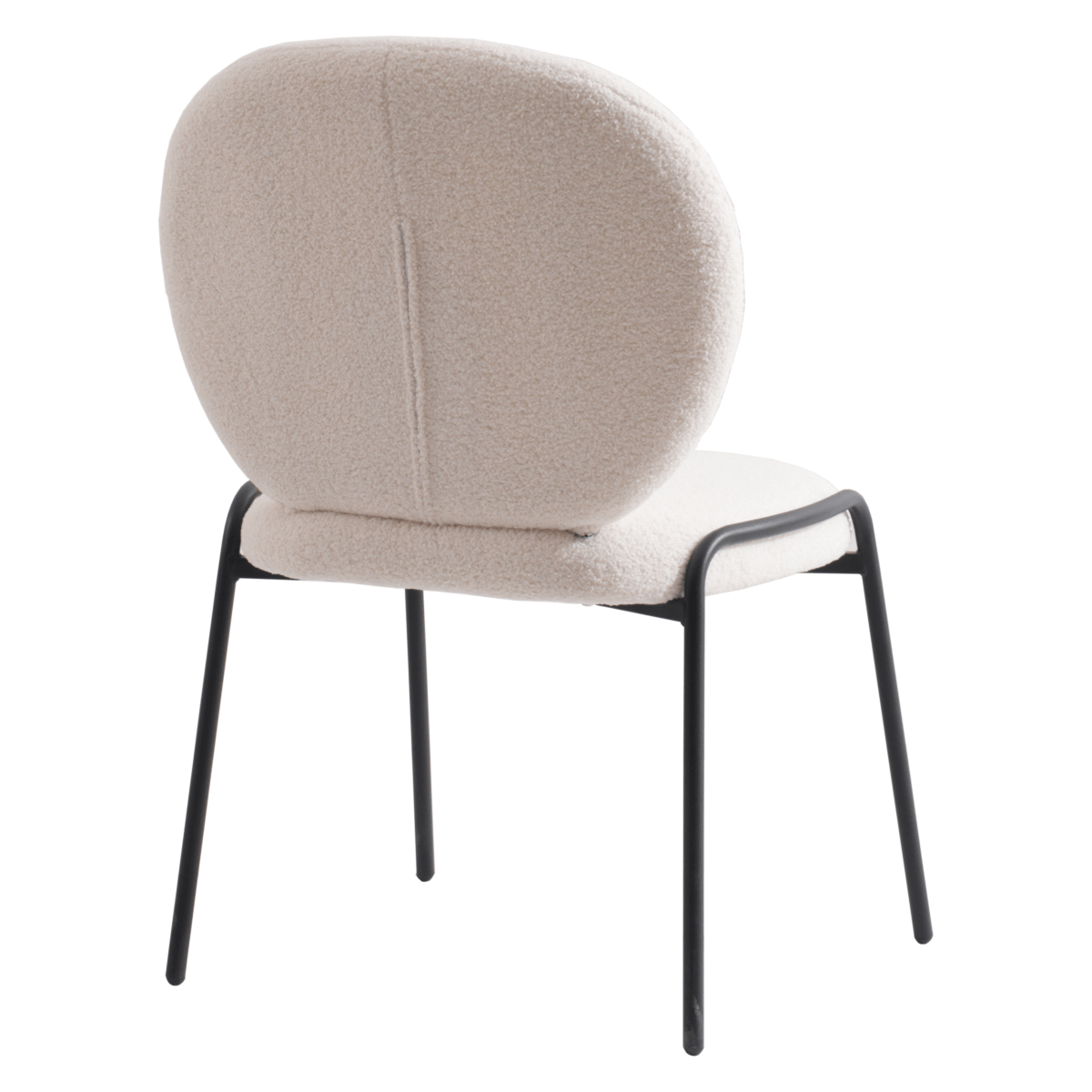 Celestial Modern Boucle Dining Side Chair with Black/White Powder Coated Iron Frame Black Armless White Dining Chair Leisuremod