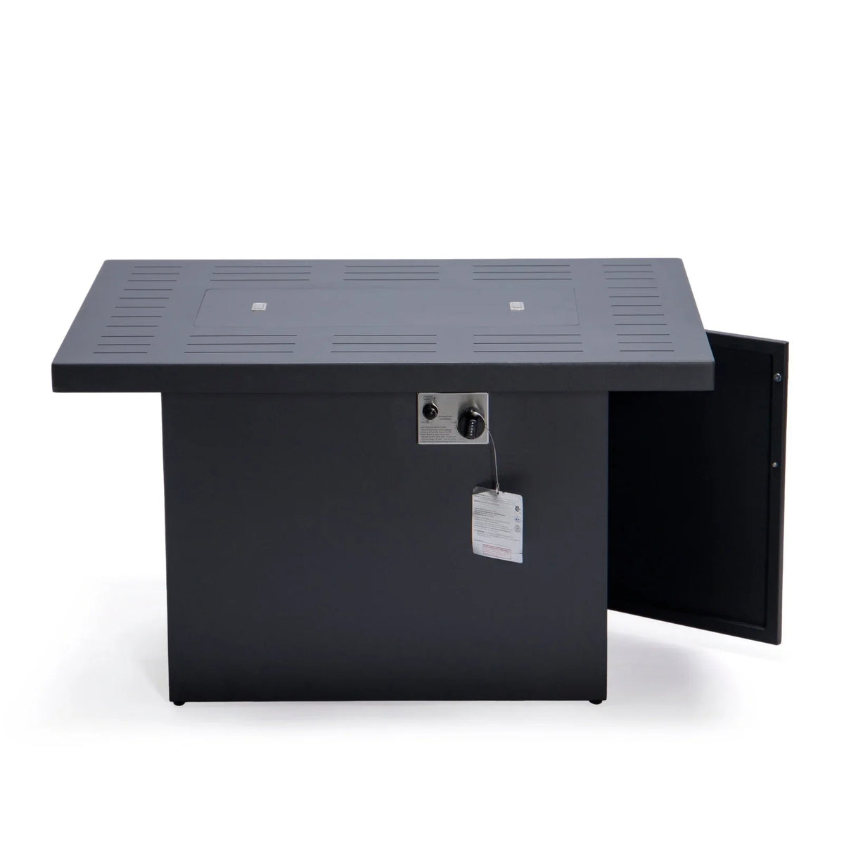 Chelsea Patio Modern Black Aluminum Propane Fire Pit Table - Elax Furniture