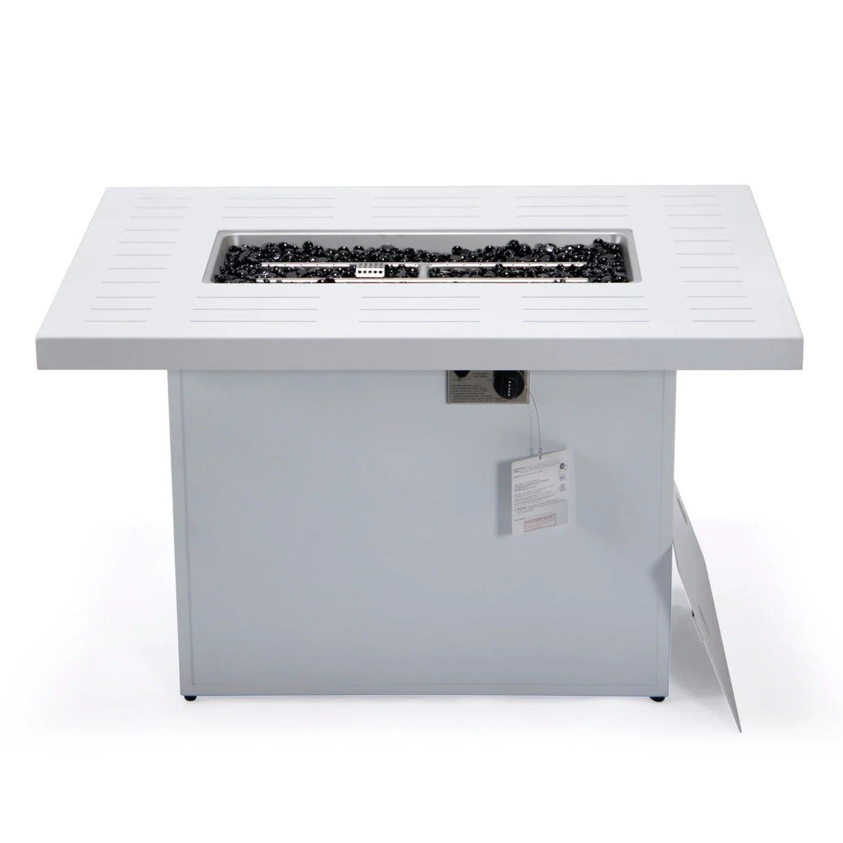 Chelsea Patio Modern Black Aluminum Propane Fire Pit Table - Elax Furniture