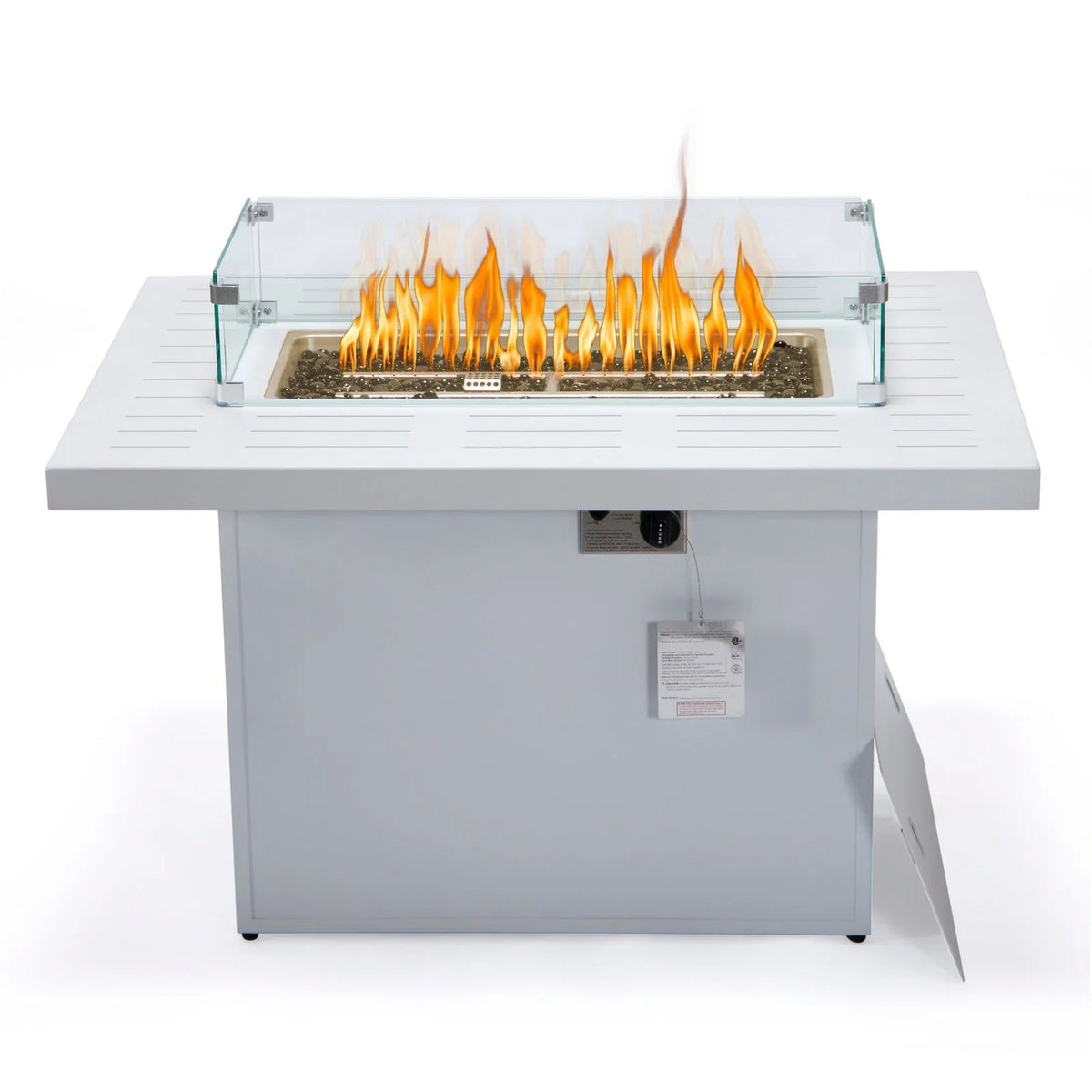 Chelsea Patio Modern Black Aluminum Propane Fire Pit Table - Elax Furniture