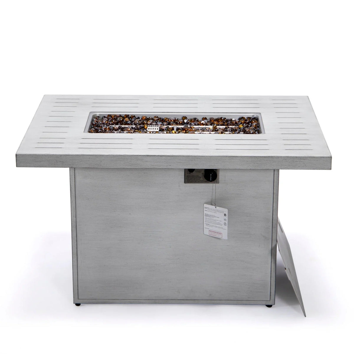 Chelsea Patio Modern Black Aluminum Propane Fire Pit Table - Elax Furniture