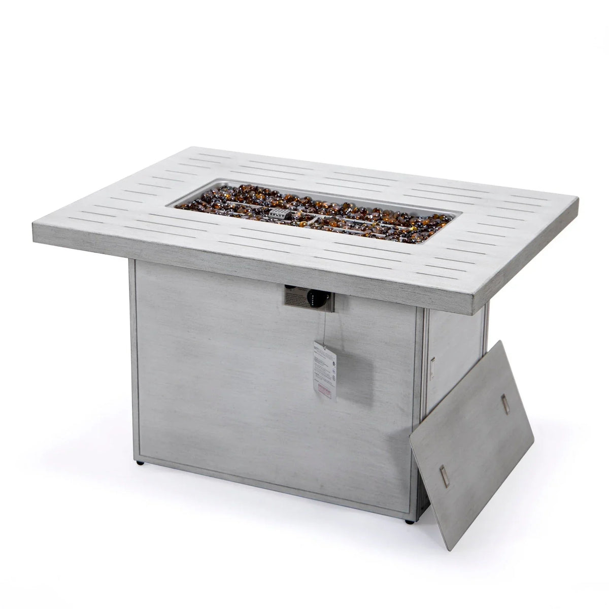 Chelsea Patio Modern Black Aluminum Propane Fire Pit Table - Elax Furniture
