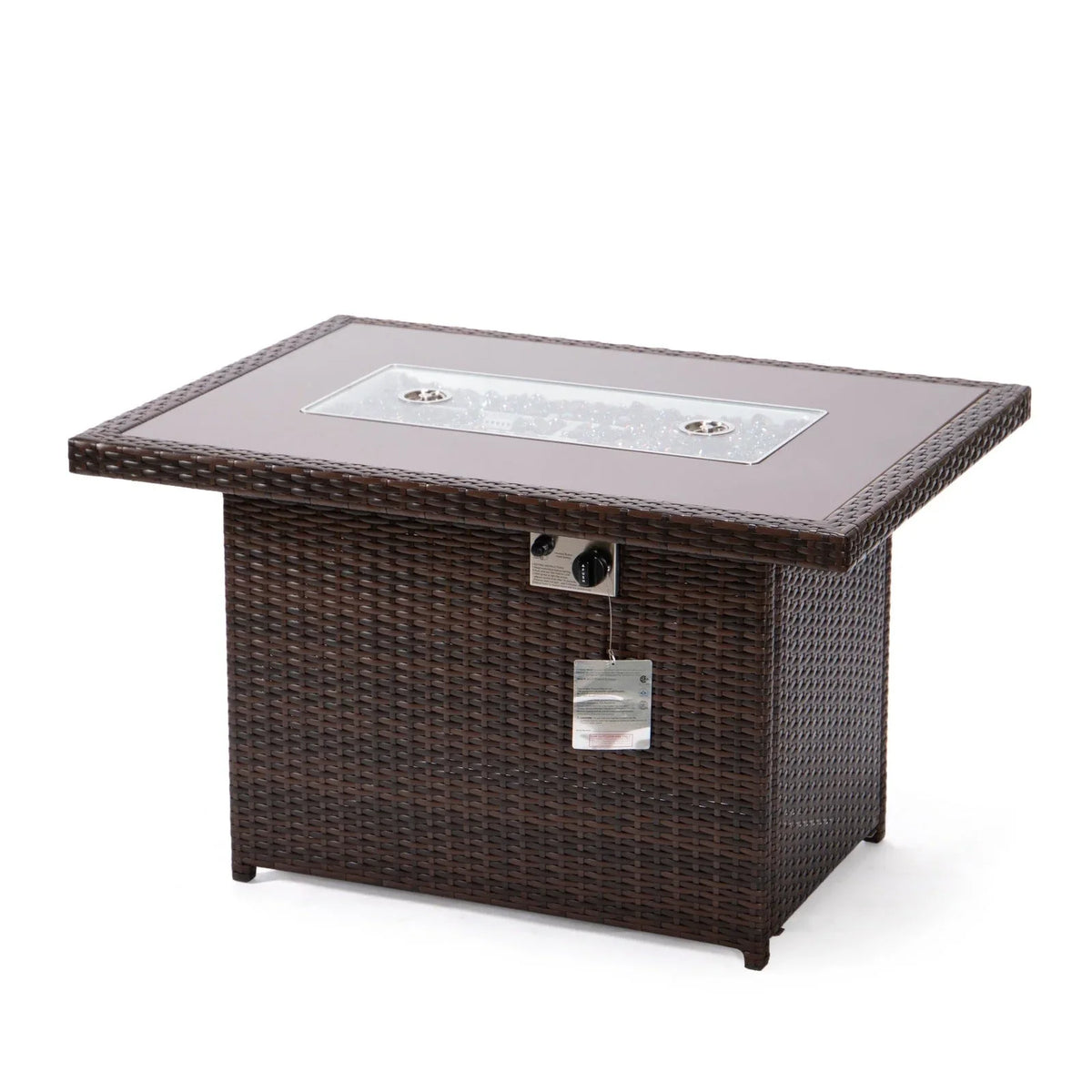 Mace Patio Modern Wicker Propane Fire Pit Table - Elax Furniture