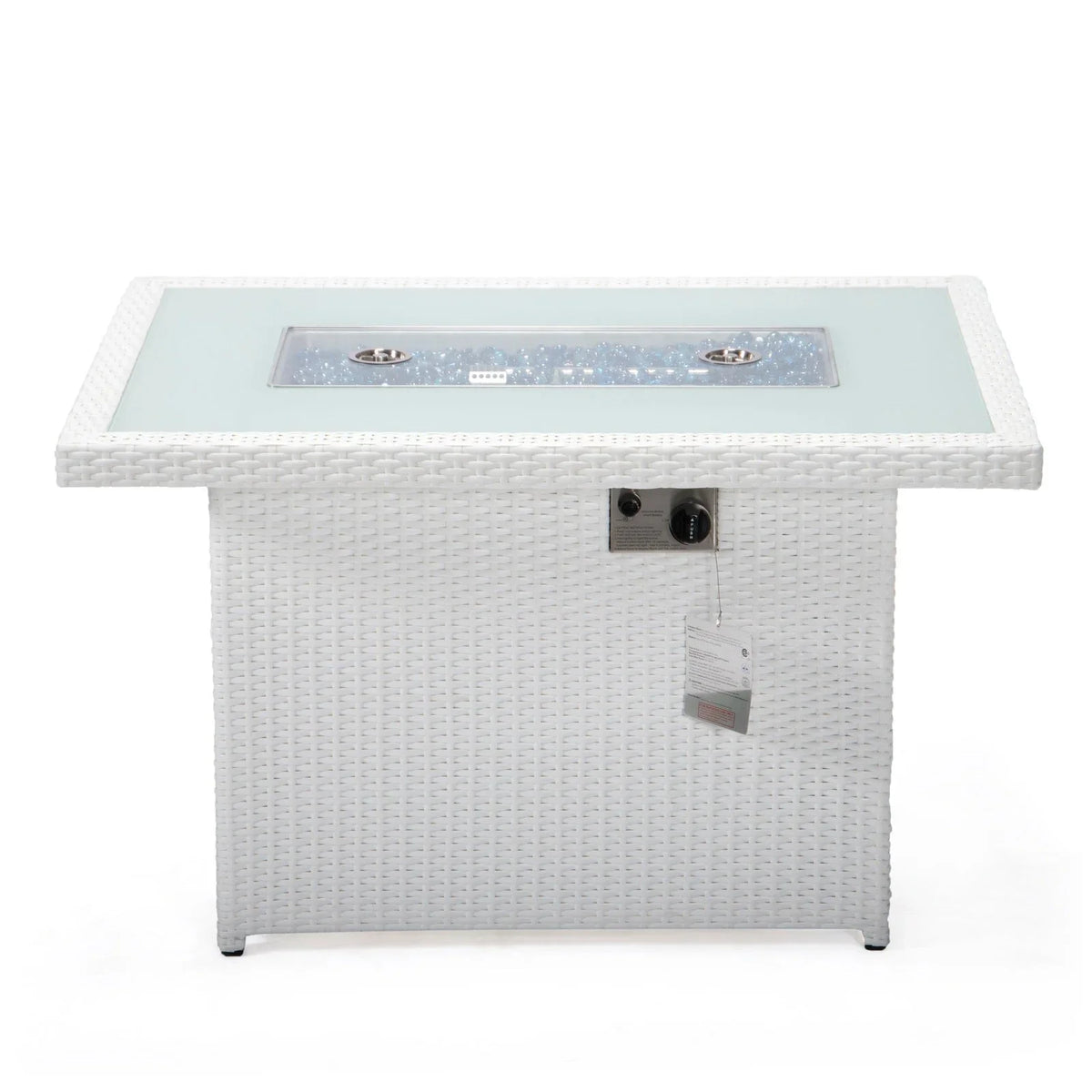 Mace Patio Modern Wicker Propane Fire Pit Table - Elax Furniture