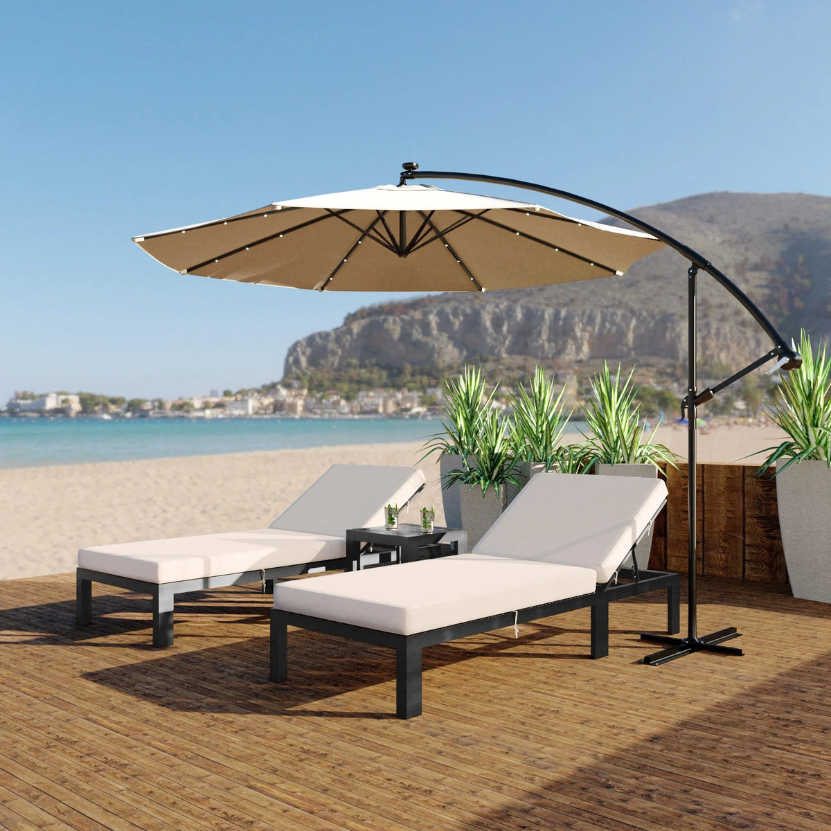 Chelsea Modern Outdoor Chaise Lounge Chair With Cushions Set of 2 - Elax Furniture