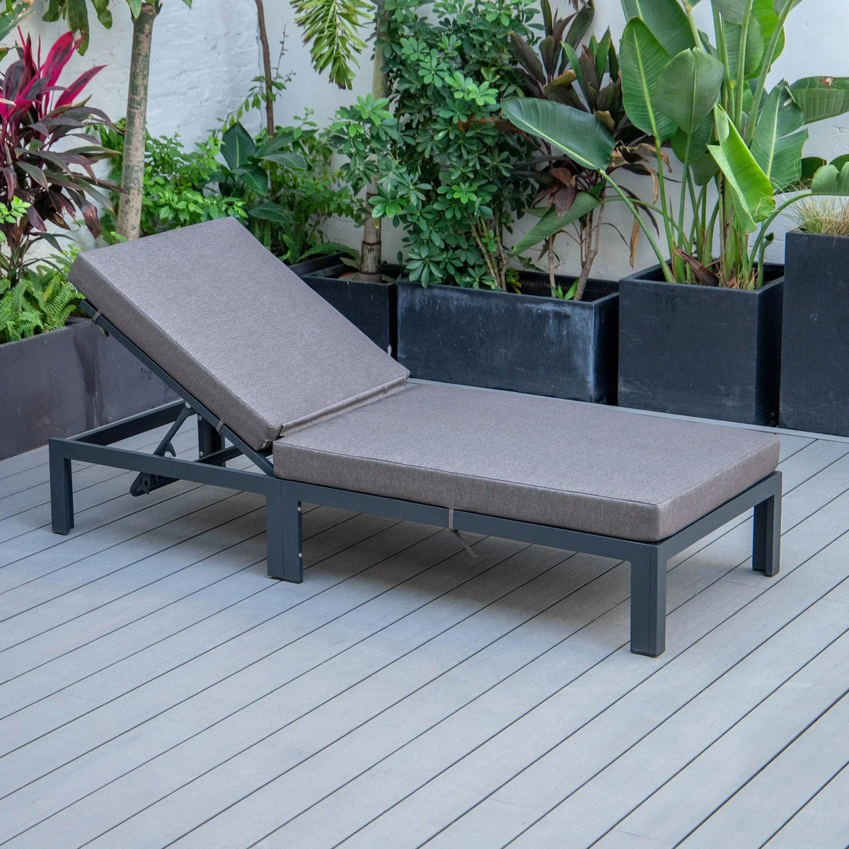 Chelsea Modern Outdoor Chaise Lounge Chair With Cushions Set of 2 - Elax Furniture