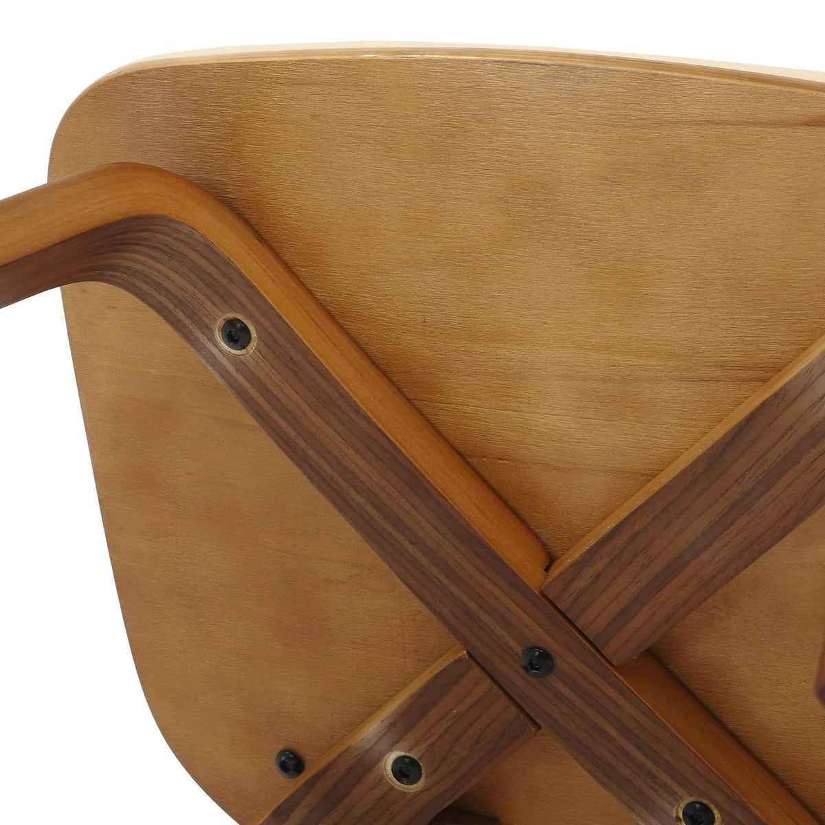 Clivo Modern Wooden Dining Chair Upholstered in Leather With Walnut Color Frame Walnut Cream Dining Chair Leisuremod