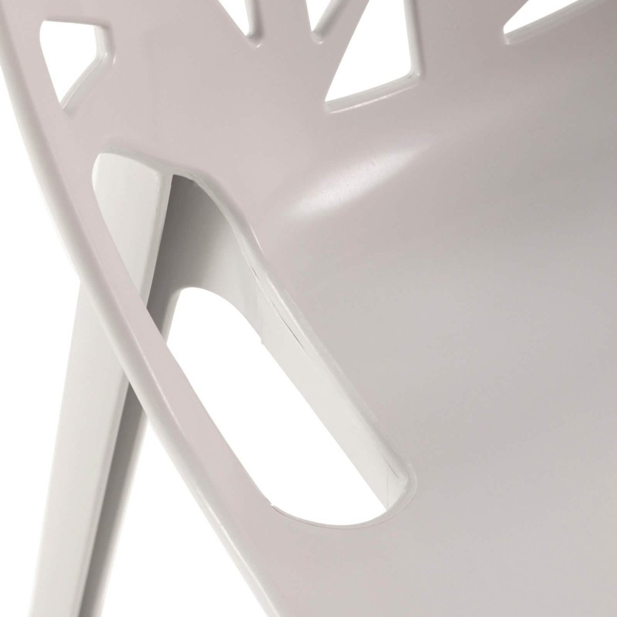 Cornelia Modern ABS Plastic Stackable Dining Chair with Cut-Out Tree Design Grey Dining Chair Leisuremod