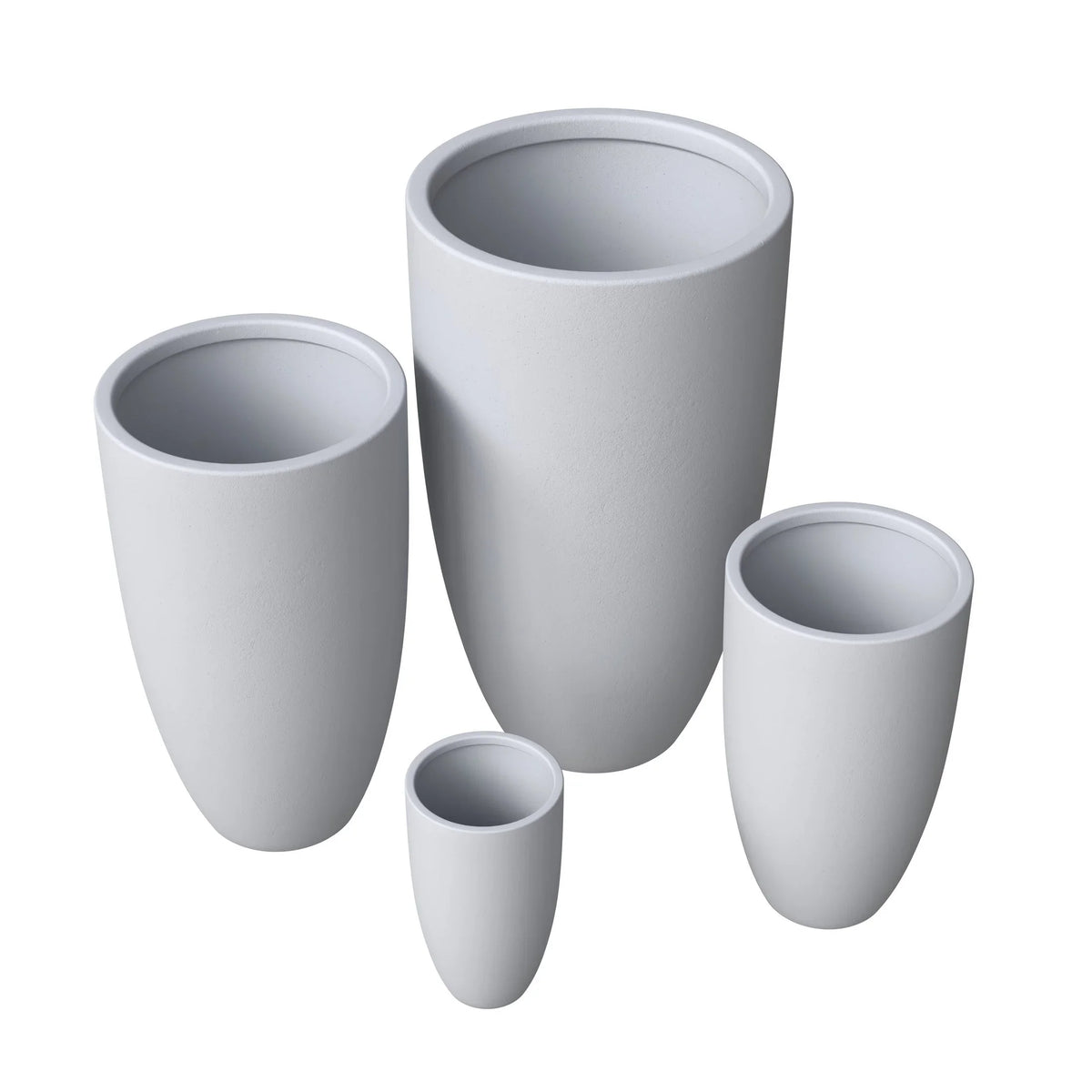 Crete Modern Tapered Round Planter Pot in Fiberstone and Clay Weather Resistant Design - Elax Furniture